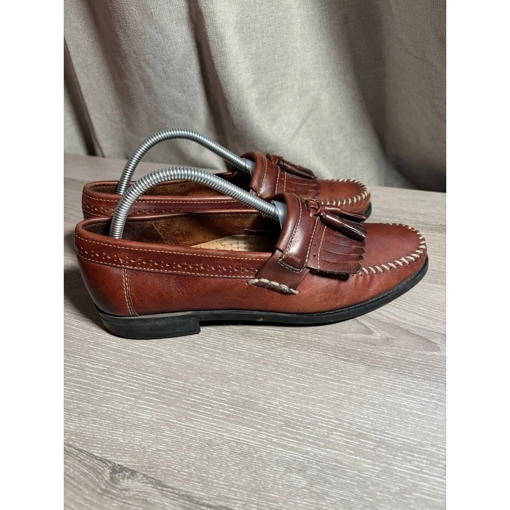 GH Bass Weejuns Mens 8 D Leather Kiltie Tassel Loafers Preppy Slip On Shoes Work